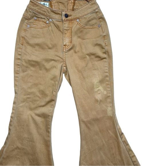 Free People We The Free Lace Up Back Extreme Flare High Rise SZ 24 CRVY - Picture 5 of 12